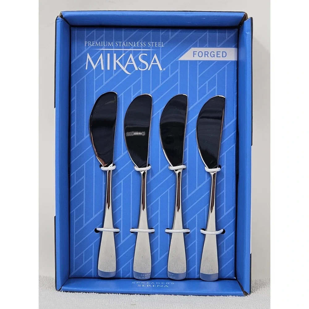 Mikasa Serena Set of Four Spreaders, Forged Premium Stainless Steel, New In Box!